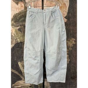 Free People We The Free Good Luck Mid-Rise Cord Barrel Jeans Size 28